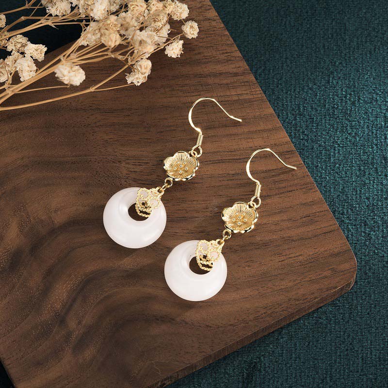 KarmaRipple's FengShui Ivory Jade Blessing Drop Earrings p21