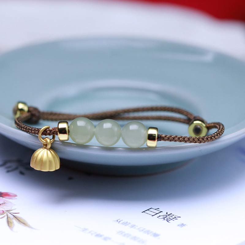 KarmaRipple's Authentic Jade Lotus Seed Strength Red String Weave Bracelet p9
