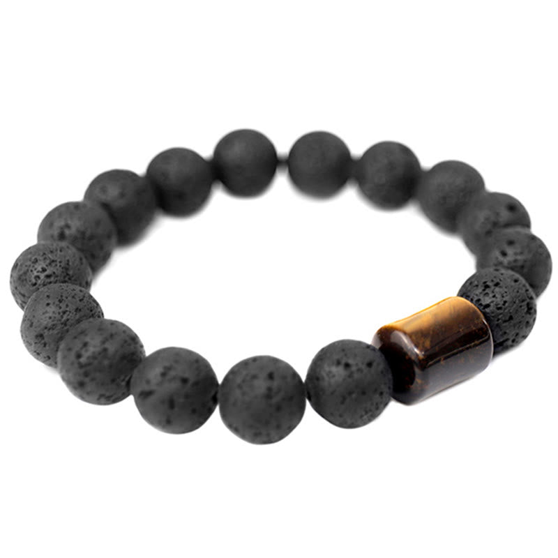 KarmaRipple's Lava Rock Ebony Wood Tiger Eye Balancing Bracelet p15