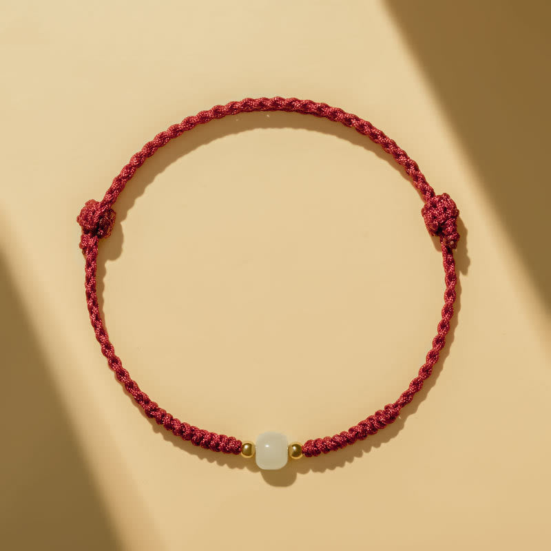 KarmaRipple's Handcrafted Jade Fortunate Bead Abundance Woven Bracelet p1