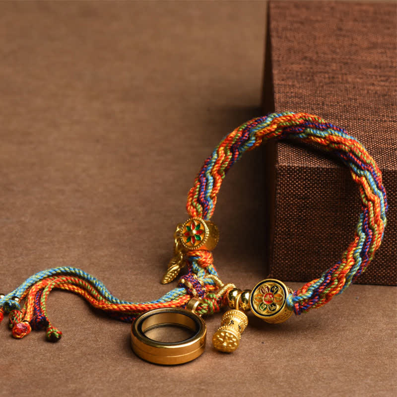KarmaRipple's Tibetan Om Mani Padme Hum Dreamcatcher Fortune Colorful Reincarnation Weave String Bracelet p7
