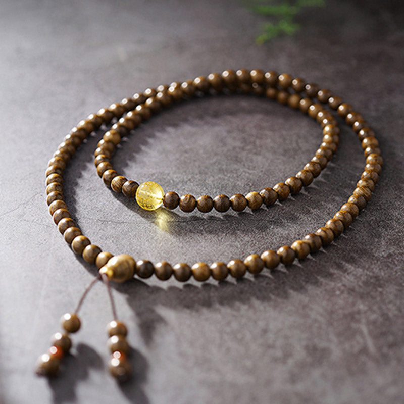 KarmaRipple's 108 Mala Beadwork 999 Gold Brunei Agarwood Heart Sutra Amber Red Agate Strength Meditation Bracelet p10