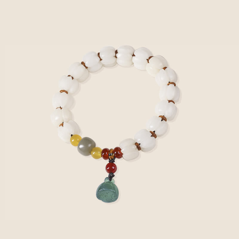 KarmaRipple's Authentic Bodhi Seed Red Agate Bodhi Calm Balance Engraved Pumpkin Bead Lotus Bracelet p15