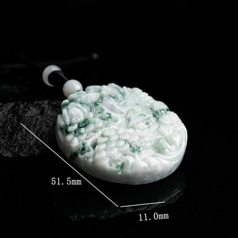 KarmaRipple's Mountain Landscape Jade Abundance String Pendant p12