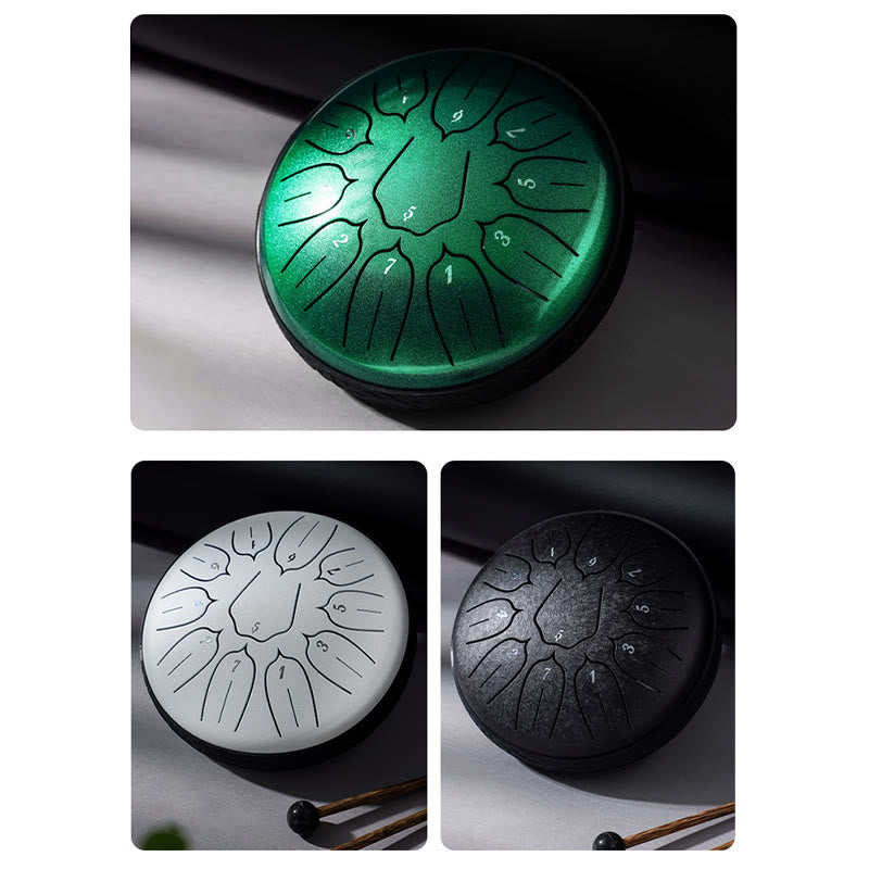 KarmaRipple's Steel Tongue Drum Sound Balancing Meditation Yoga Lotus Drum Kit 11 Note 6 Inch p21