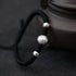 Silver Om Mani Padme Hum / Black Rope(Bracelet Size 15.5-24cm)