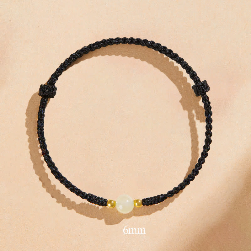 KarmaRipple's Handcrafted Round Jade Fortunate Bead Prosperity Woven Bracelet p31