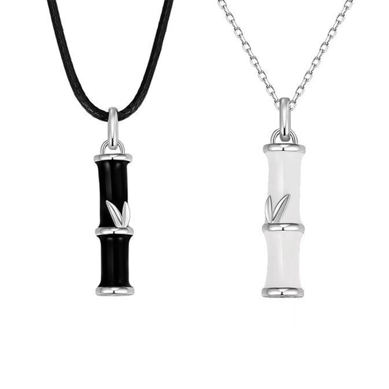 KarmaRipple's Bamboo Design Bronze Fortune Pair Pendant Necklace p5