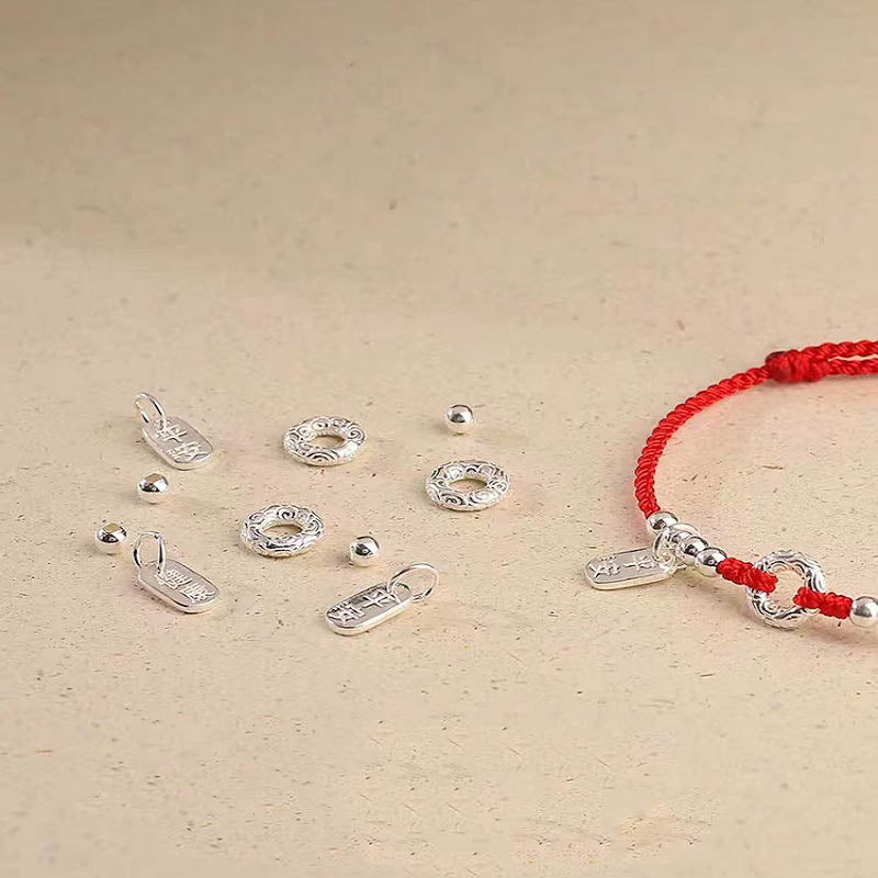 KarmaRipple's 925 Sterling Silver Auspicious Clouds Peace Buckle Safe And Sound Bracelet Anklet ( p12