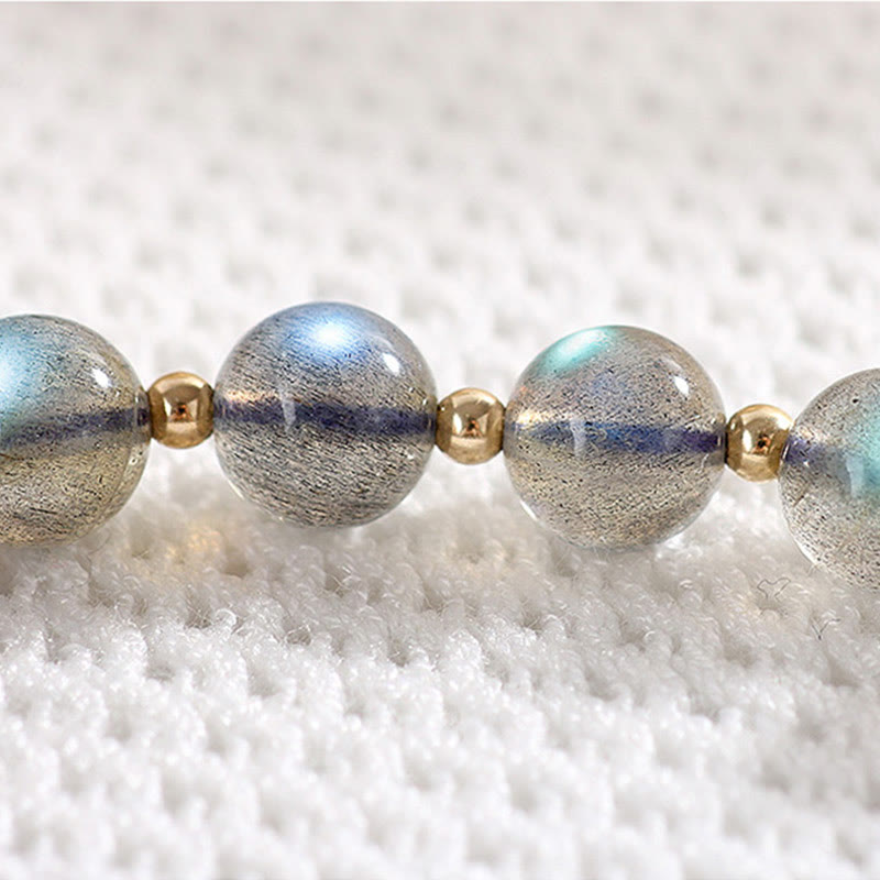 KarmaRipple's 14k Gold Plated Authentic Moonstone Balancing Love Bracelet p6