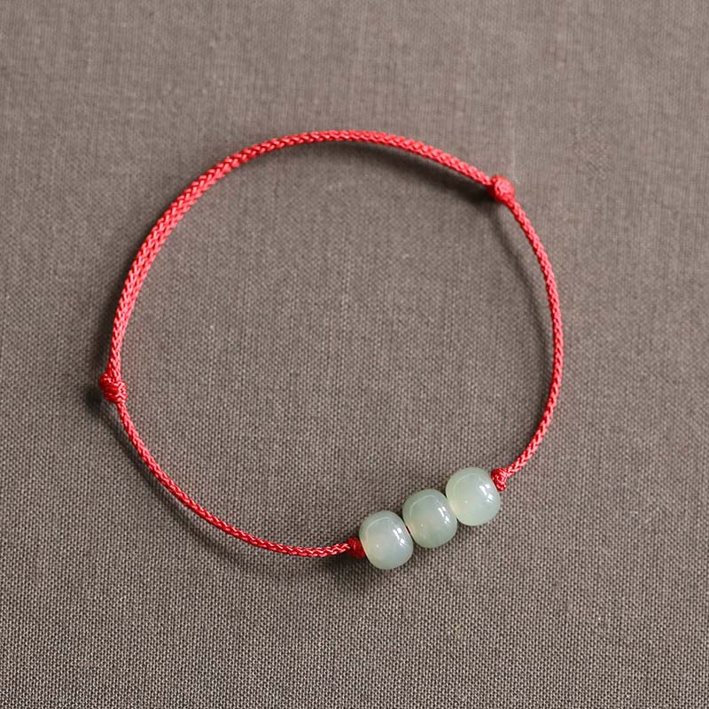 KarmaRipple's Three Beadwork Jade Fortune String Weave Bracelet p11