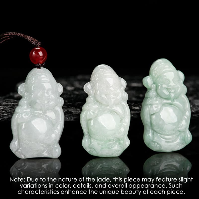 KarmaRipple's Authentic Jade Chinese God of Wealth Caishen Ingot Fortune Pendant Necklace p5