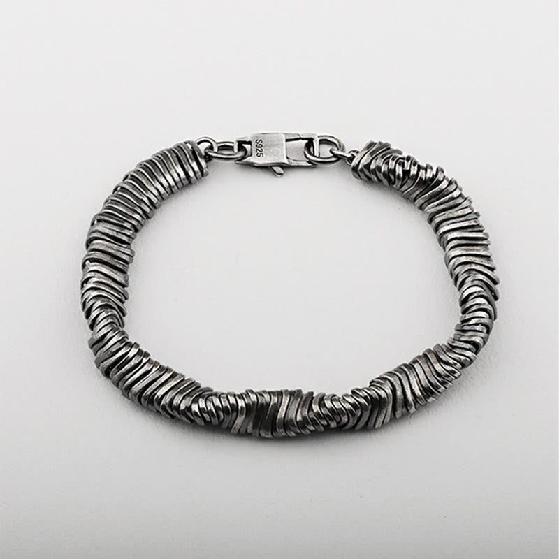 KarmaRipple's 925 Sterling Silver Vintage Twisted Design Wealth Balancing Chain Bracelet p5
