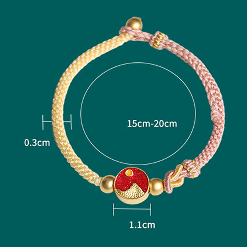 KarmaRipple's Handmade Mountain and Sea Engraved Fortune Two-Color String Pair Bracelet p9