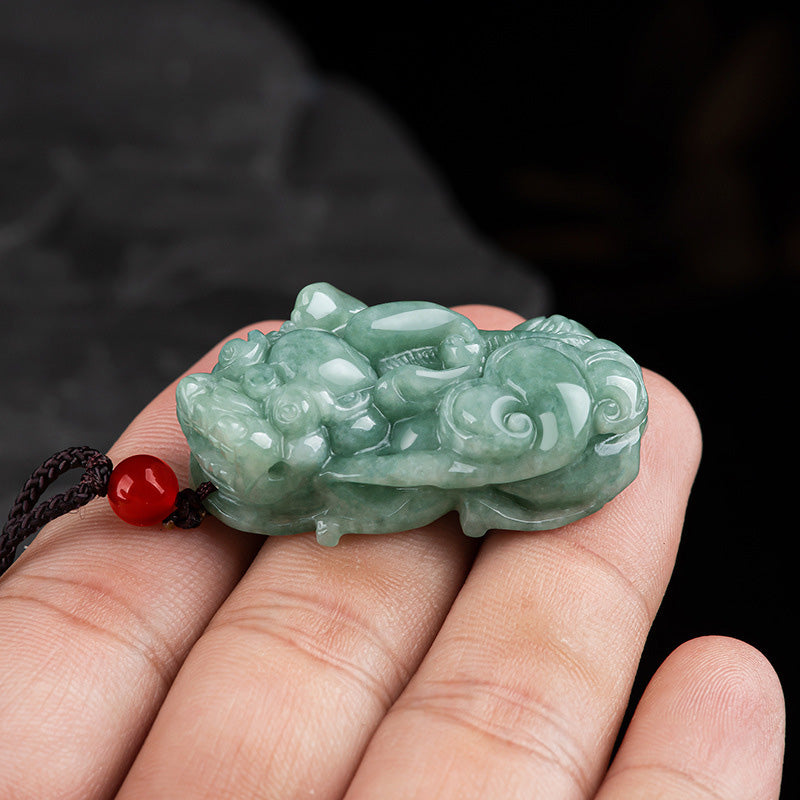 KarmaRipple's Jade PiXiu Wealth Fortune String Pendant Necklace p5