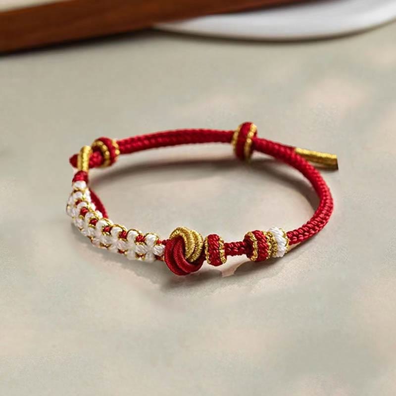 KarmaRipple's Handmade True Love Weave Peach Blossom Talisman Fortune Rope Bracelet p23