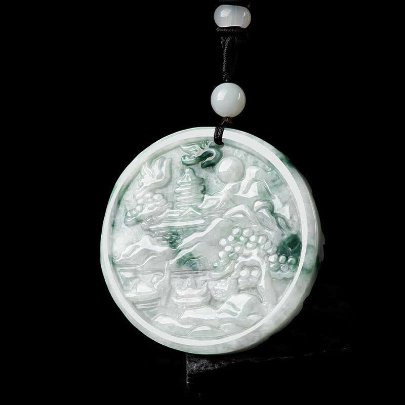 KarmaRipple's Mountain Landscape Jade Abundance String Pendant p10