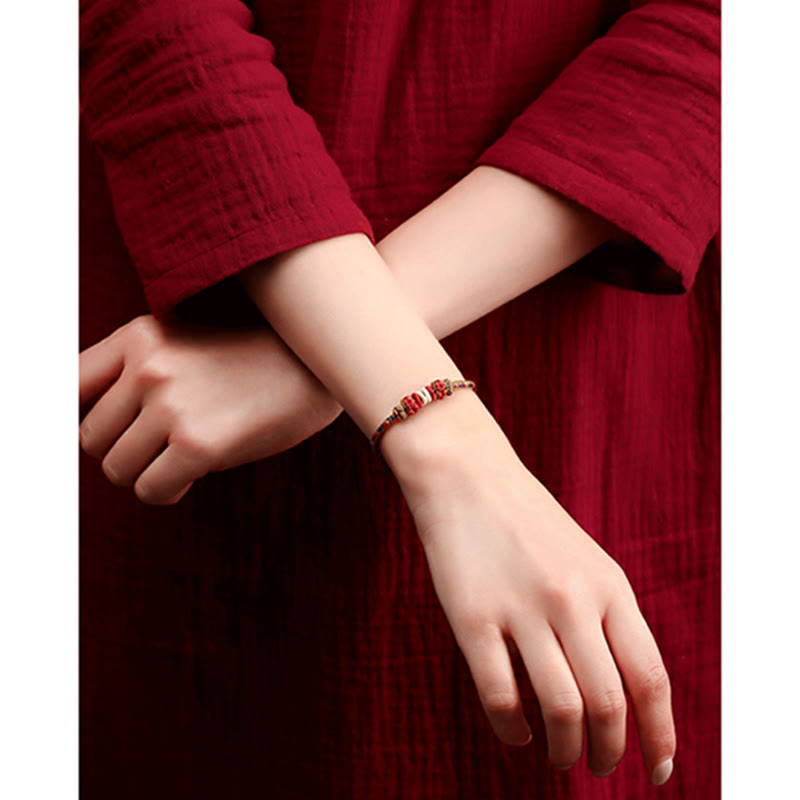 KarmaRipple's Handmade Dunhuang Color Fortune Braid String Bracelet p13