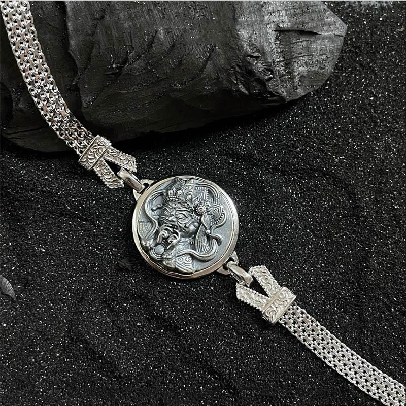 KarmaRipple's Tibetan 925 Sterling Silver Zakiram Goddess of Wealth Blessing Protection Bracelet p2