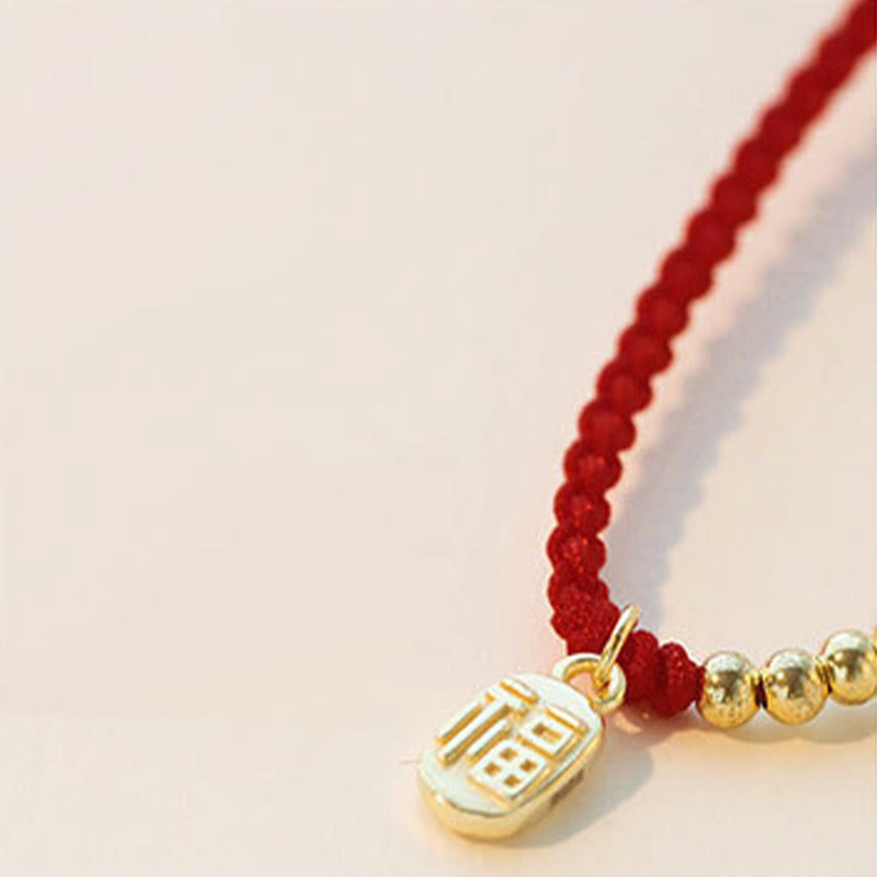 KarmaRipple's Handmade Fu Character Talisman Fortune Fortune Rope Bracelet p7