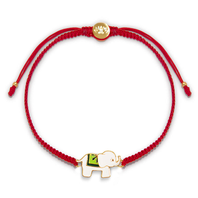 KarmaRipple's Tibetan Handmade 925 Sterling Silver Fortunate Elephant Red String Bracelet p1