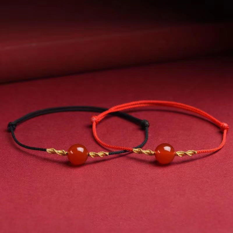 KarmaRipple's Authentic Red Agate Cat Eye Calm Woven String Bracelet Pendant Necklace p16