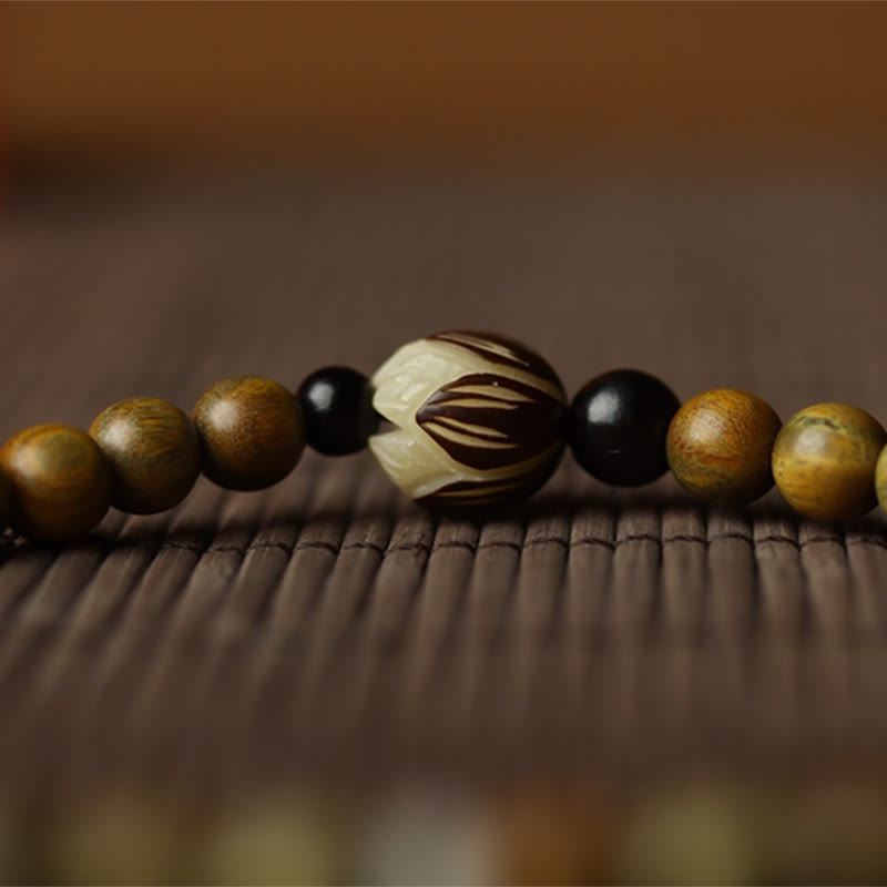 KarmaRipple's Green Sandalwood Bodhi Seed Lotus Soothing Double Wrap Bracelet p8