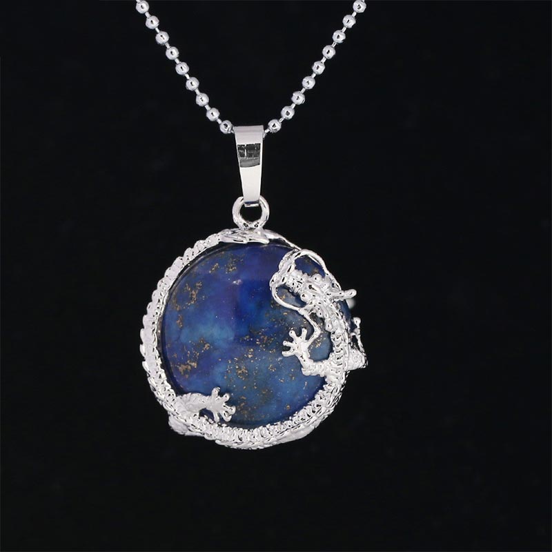 KarmaRipple's Chinese Dragon Authentic Quartz Gemstone Balancing Energy Pendant Necklace p43