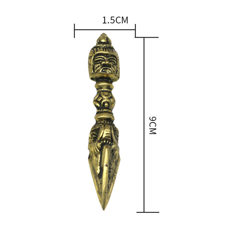 KarmaRipple's Handmade Nepal Small Vajra Dorje Engraved Enlightenment Bronze Decoration p8