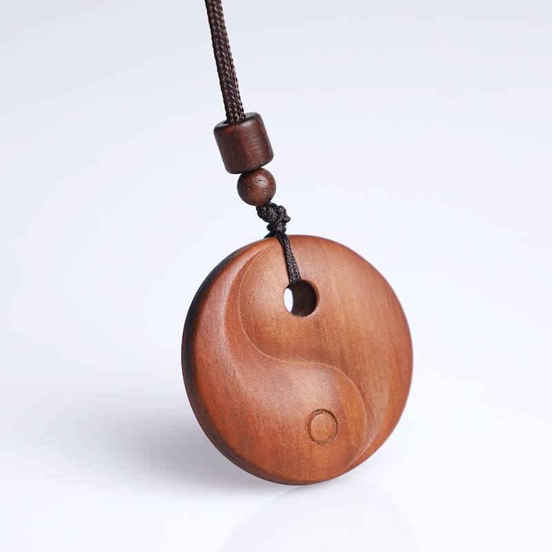 KarmaRipple's Lightning Struck Jujube Wood Yin Yang Fortune Protection Pendant Necklace p9
