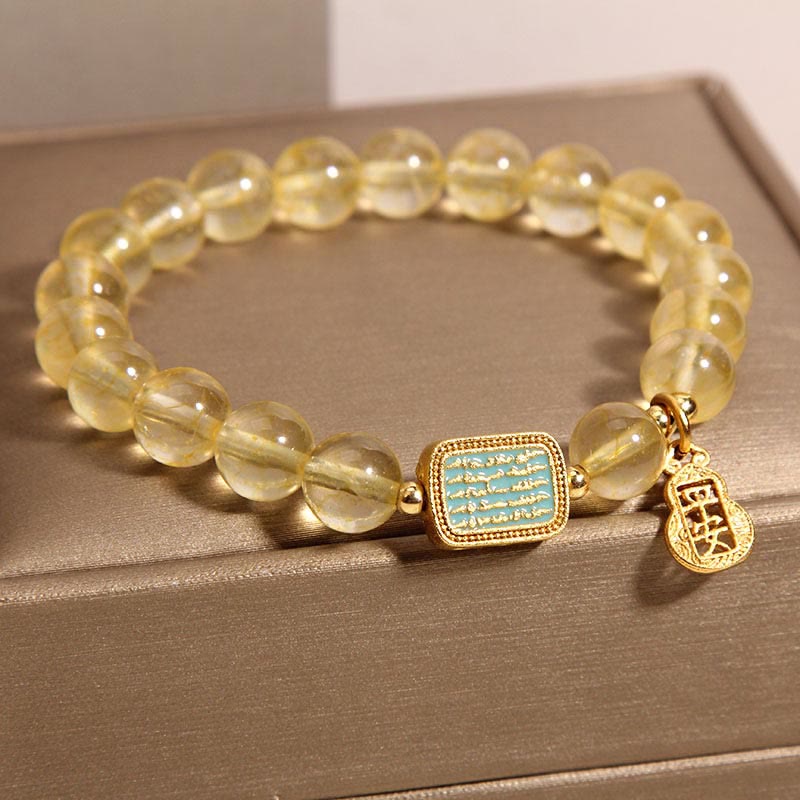 KarmaRipple's Authentic Citrine Five Scriptures Generosity Bracelet p3