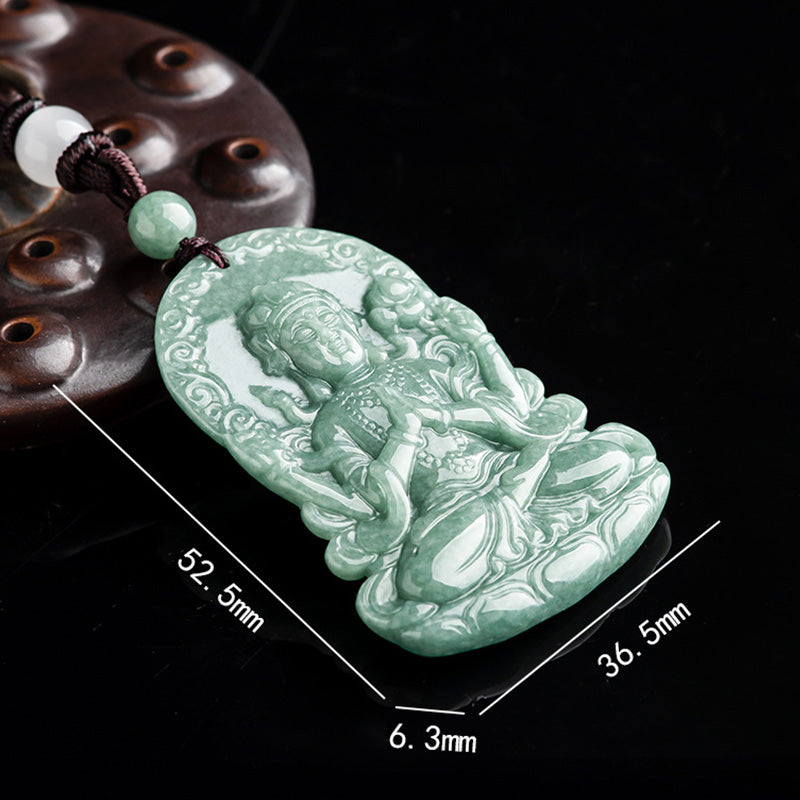 KarmaRipple's Four-armed Avalokitesvara Authentic Jade Amulet Blessing String Pendant p9