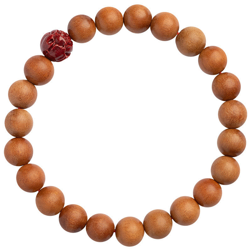 KarmaRipple's Peach Wood Lotus Cinnabar Fortune Wealth Bracelet p10