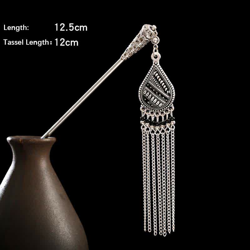 KarmaRipple's Water Drop Lily of the Valley Flowers Tassels Confidence Hairpin p25