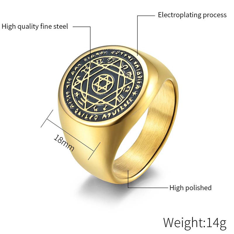 KarmaRipple's 12 Constellations of the Zodiac Star of David Protection Ring p8
