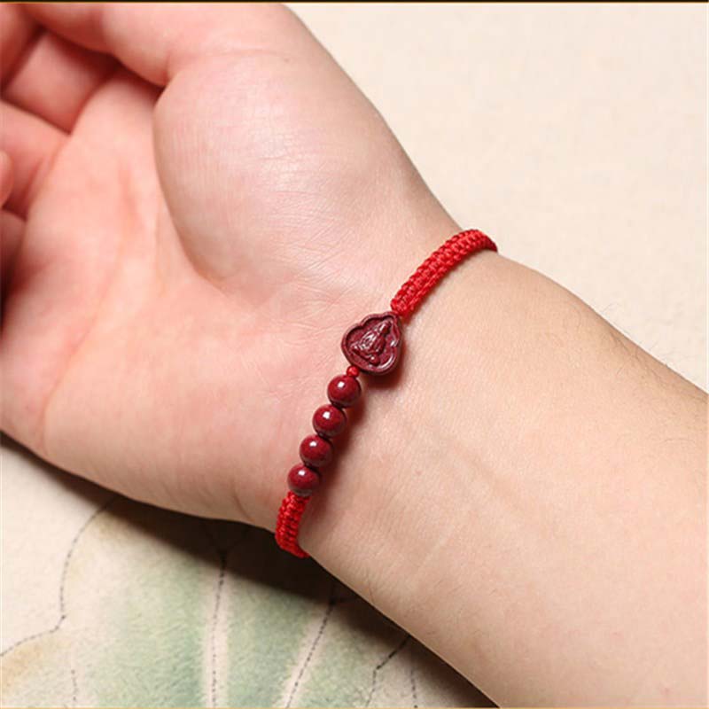 KarmaRipple's Laughing Buddha Avalokitesvara Cinnabar Blessing String Bracelet p4