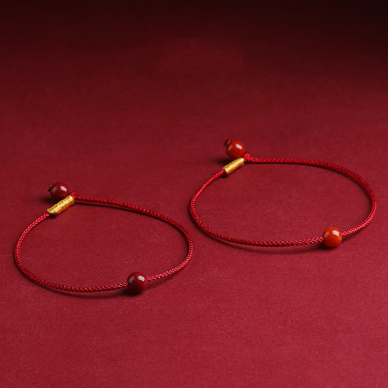 KarmaRipple's Authentic Cinnabar Red Agate Blessing Red String Bracelet p3