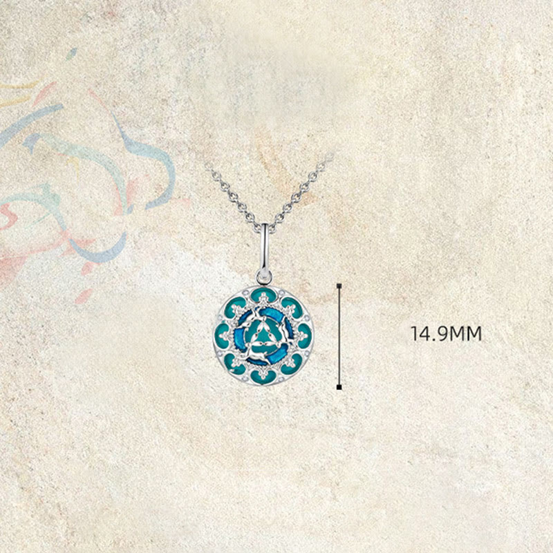 KarmaRipple's 925 Sterling Silver Round Turquoise Three Rabbits Balance Pendant Necklace p8