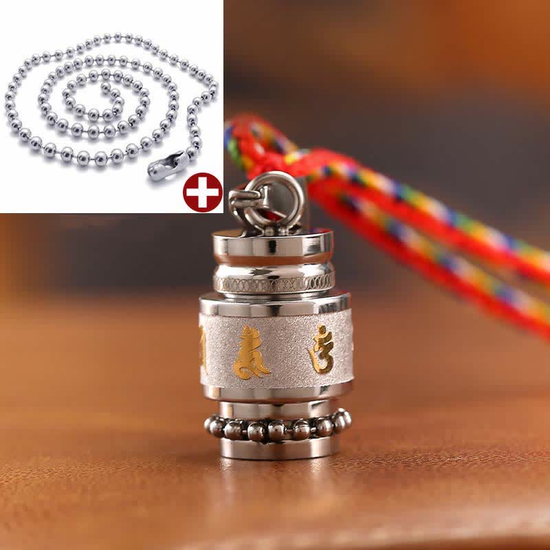 KarmaRipple's Tibet Om Mani Padme Hum Shurangama Mantra Titanium Steel Wisdom Amulet Pendant Necklace p37