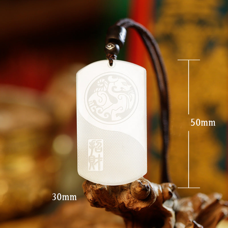 KarmaRipple's Ivory Jade PiXiu Yin Yang Fortune Protection Pendant Necklace p11