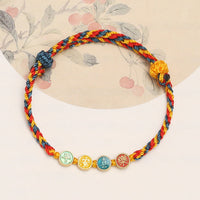 KarmaRipple's Handmade Dunhuang Color Thread Peace And Joy Protection Braid String Bracelet
