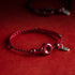 Dark Red&Charm / Bracelet(Wrist Circumference 14-18cm)