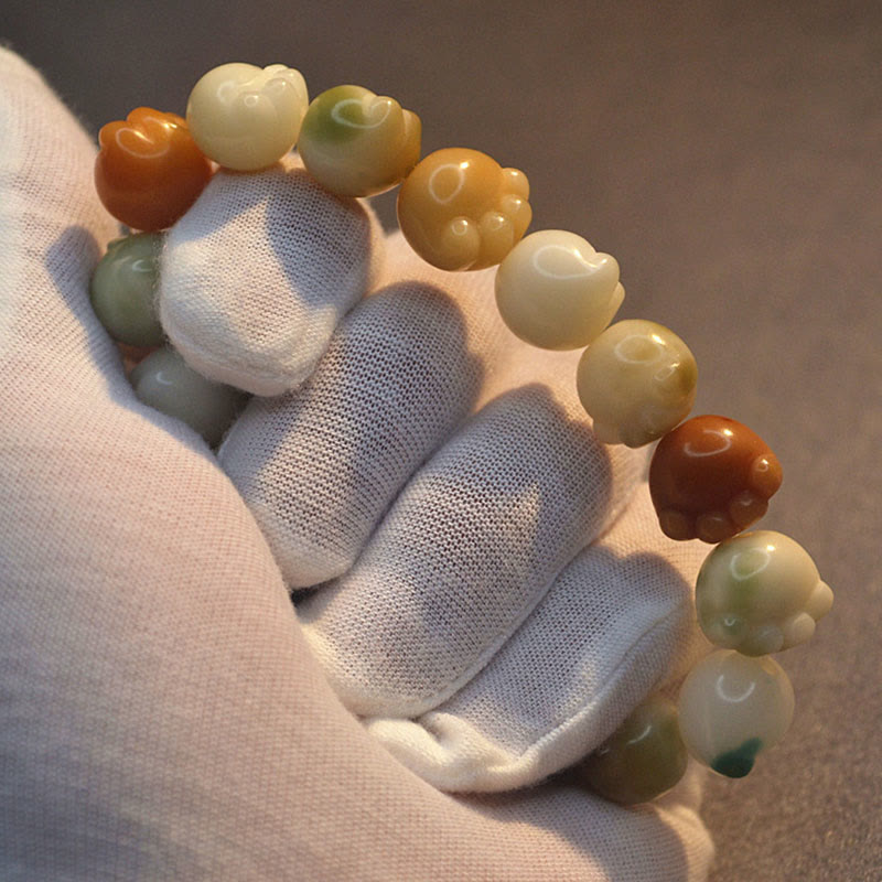 KarmaRipple's Multilayered Bodhi Seed Cute Cat Paw Calm Balance Bracelet p12