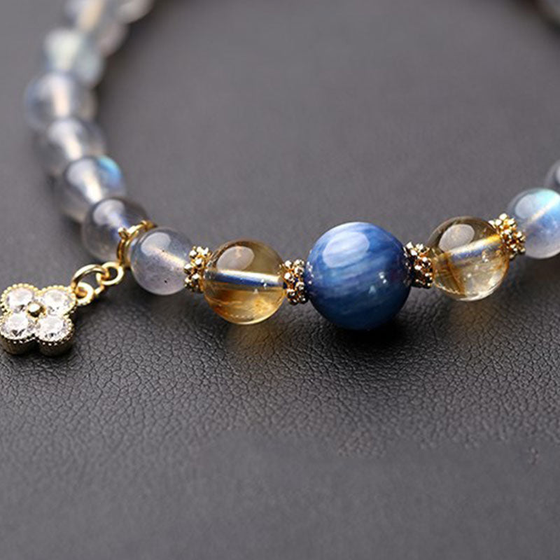 KarmaRipple's Authentic Moonstone Flower Chram Balancing Beadwork Bracelet p9