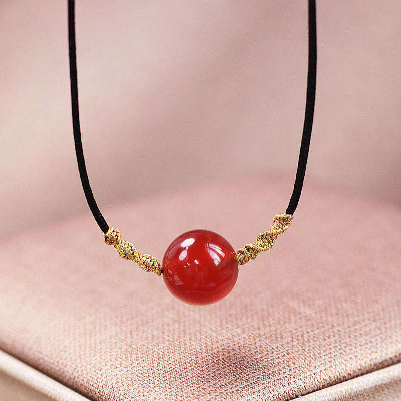 KarmaRipple's Authentic Red Agate Chalcedony Self-acceptance Confidence String Bead Bracelet Pendant Necklace p5