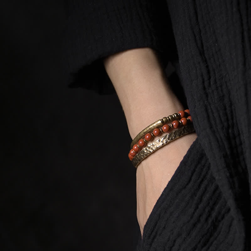 KarmaRipple's Simple Design Bronze Wealth Cuff Bracelet p4