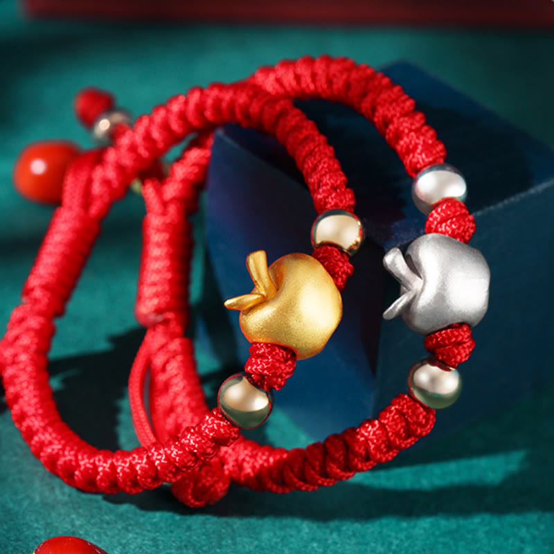 KarmaRipple's 999 Sterling Silver Apple Red Multicolored Rope Fortune Protection Handcrafted Kids Bracelet p6