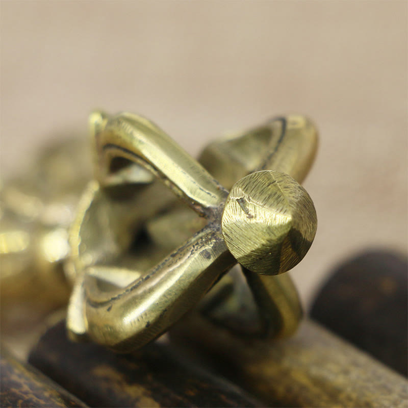 KarmaRipple's Handcrafted Nepal Small Five Prong Vajra Dorje Strength Bronze Decoration p4