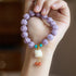 Purple Liuli Glass&Ivory Fruit Dancing Lion(Wrist Circumference 14-16cm)