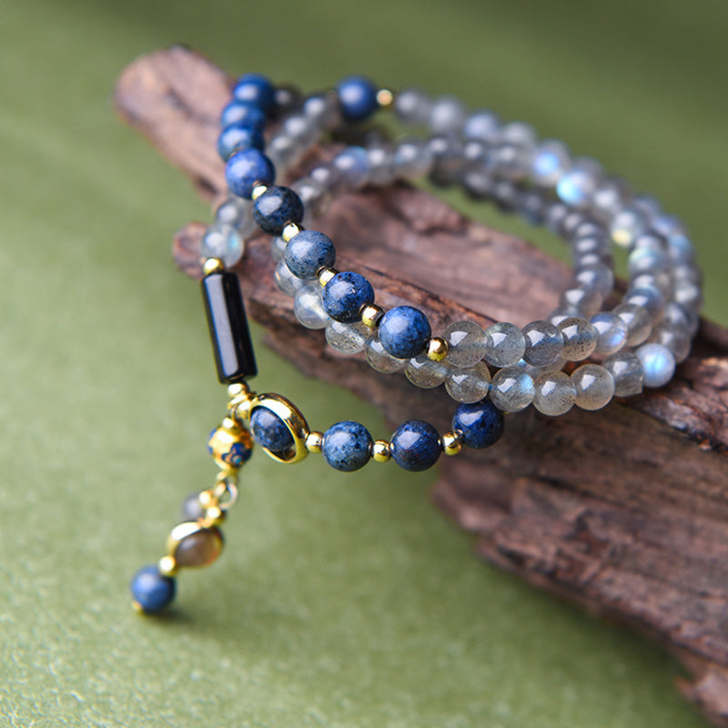 KarmaRipple's Moonstone Lazurite Calm Balancing Positive Bracelet p19
